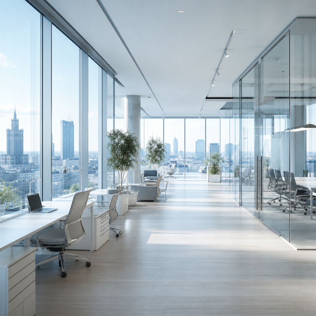Modern bright Warsaw office interior